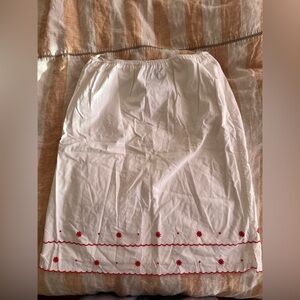 Vintage Ralph Lauren tartan label white cotton skirt with red embroidery